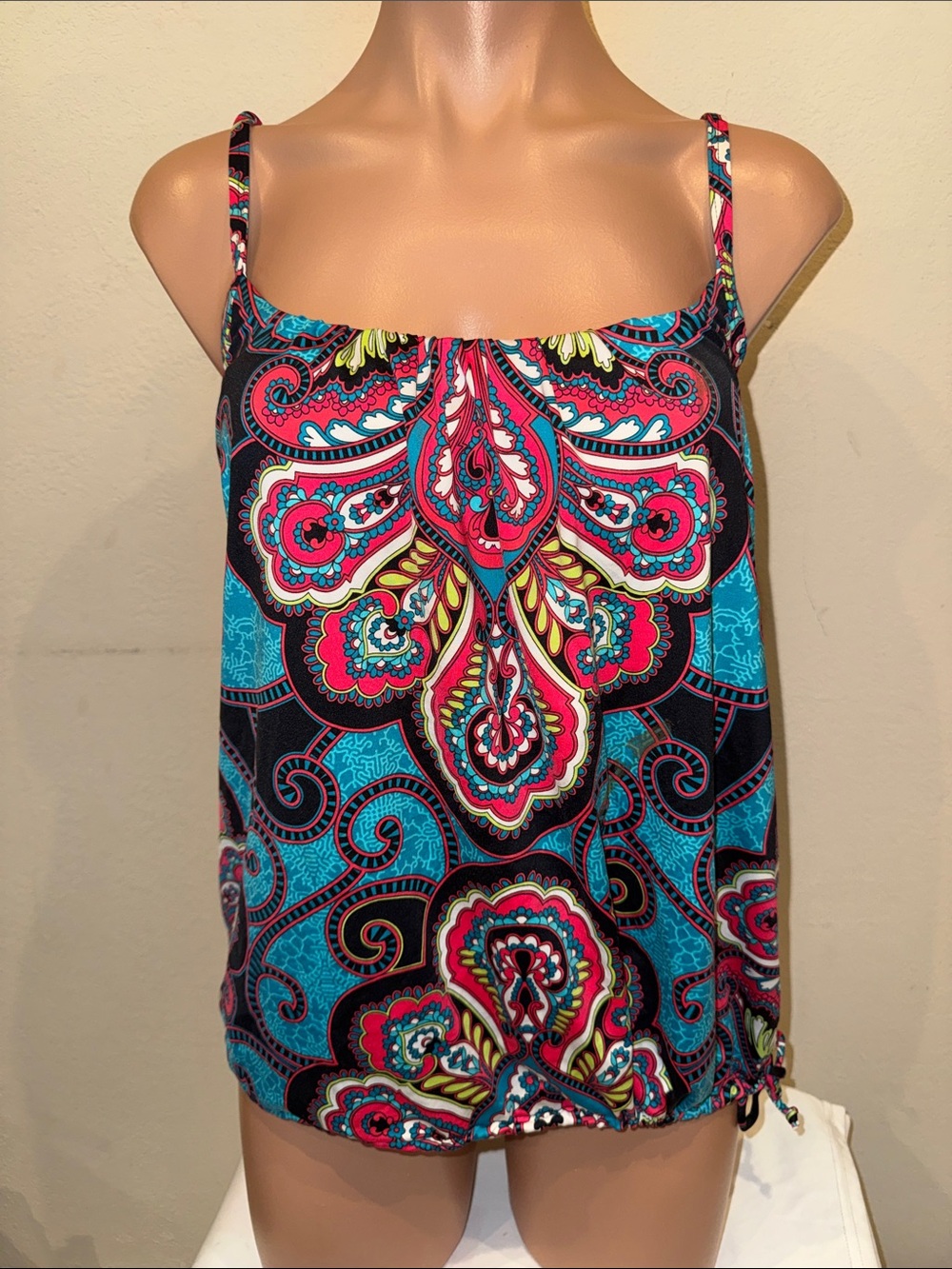NWT 24th & Ocean Tankini top blouson size S